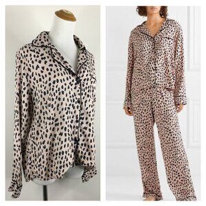 RAILS Blush Spotted CLARA Long Sleeve Sleep Pajamas Top Button Shirt